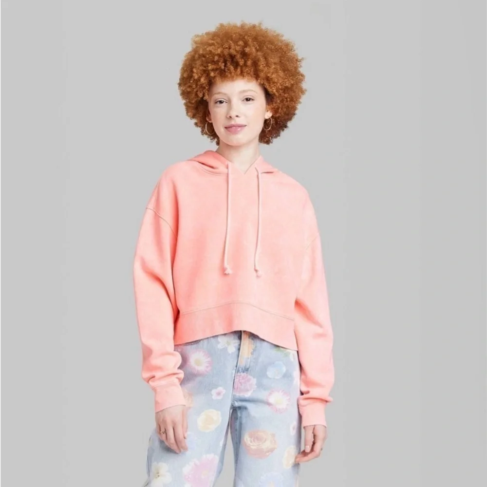Women's Cropped Hoodie - Wild Fable Pink - Picture 2 of 4